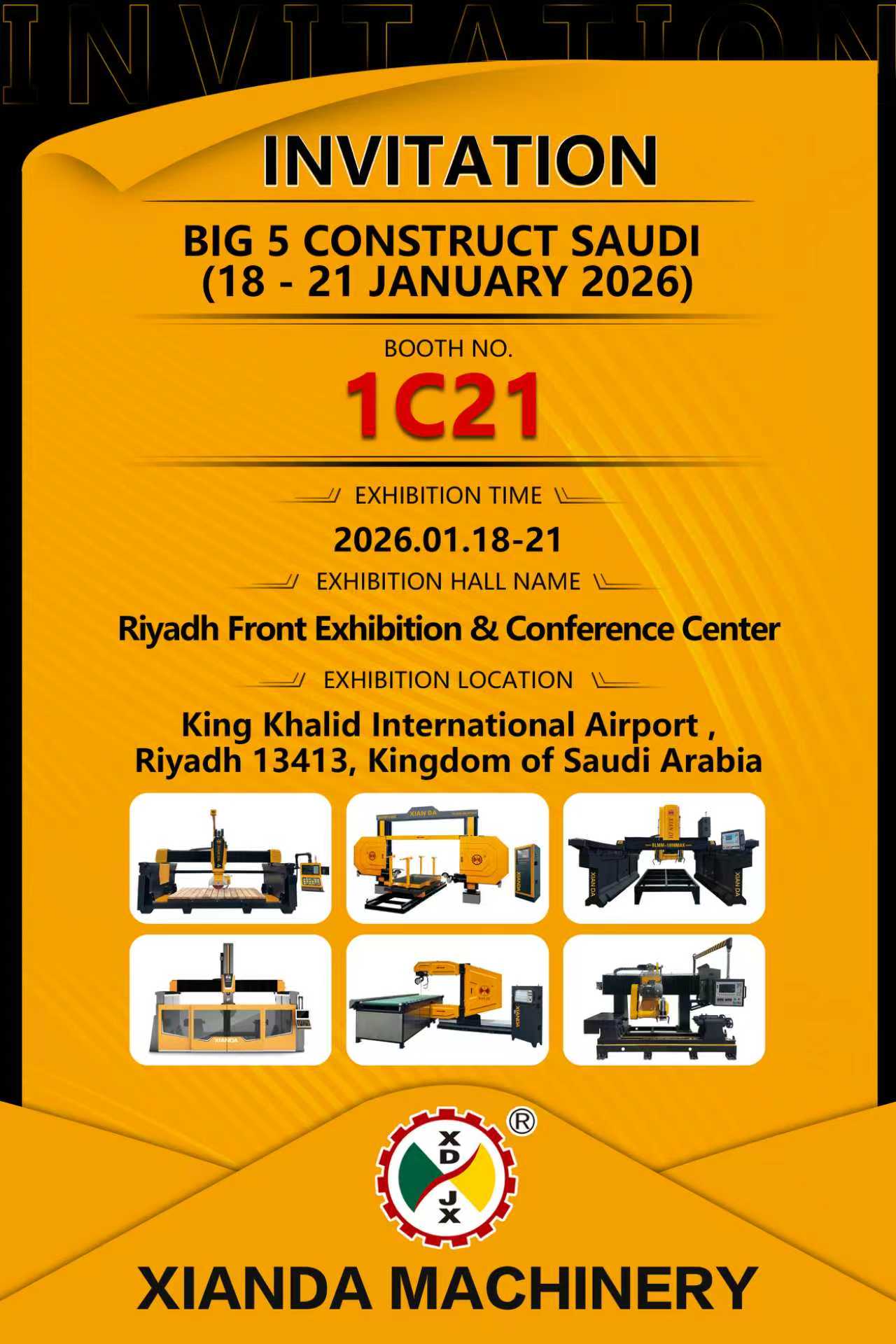 XIANDA MACHINERY는 BIG 5 CONSTRUCT SAUDI 2026에서 최신 혁신을 목격하도록 여러분을 초대합니다.